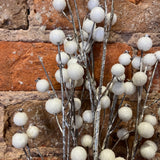 White Mini Winterberry Bush w/Silver Branches 27.5"