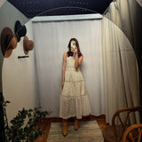 Lace Tiered Overall Maxi Dress