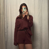 Brown Gauze Shorts