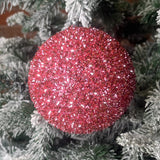 Pink Glitter Dipped Ball Orn Boxed 4”