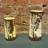 Copper Brown Lighted Tree Lantern