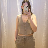 Gray Button Up Vest