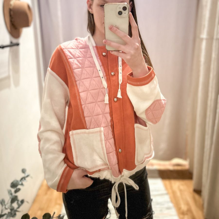 Quilted Waffle Hooded Jacket