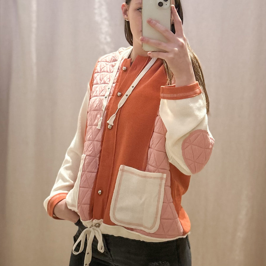 Quilted Waffle Hooded Jacket