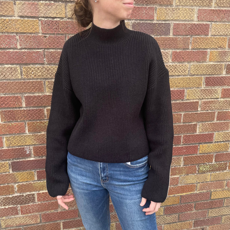 Two Tone Turtleneck Sweater