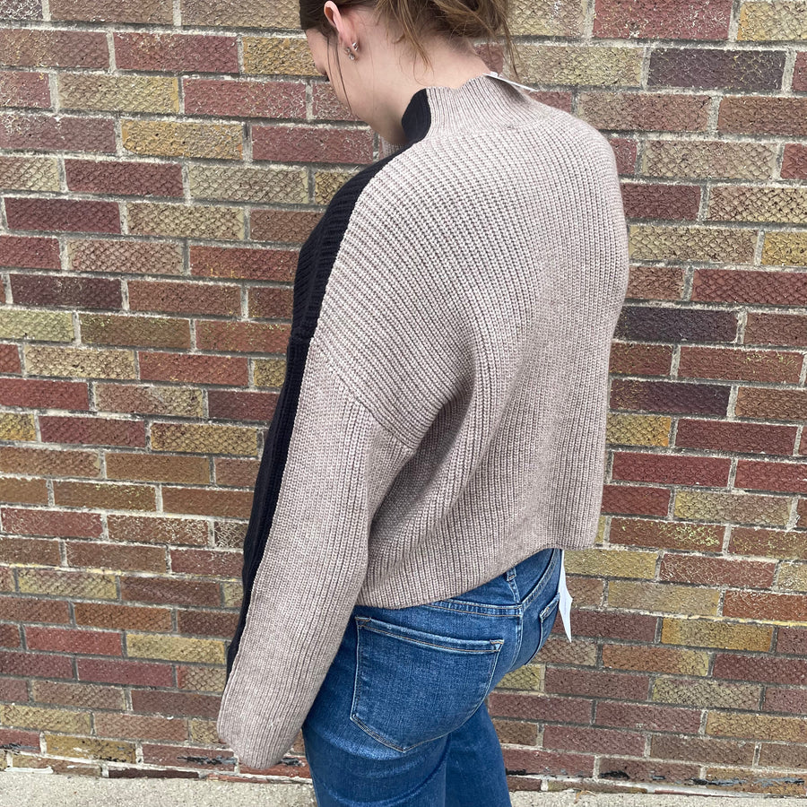 Two Tone Turtleneck Sweater