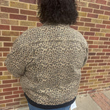 Plus Button Down Leopard Jacket