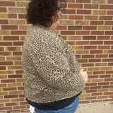 Plus Button Down Leopard Jacket