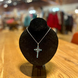 Sadie Aqua Cross Necklace