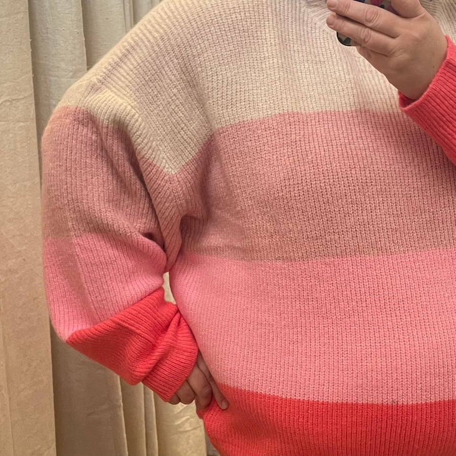 Plus Pink Stripe Sweater