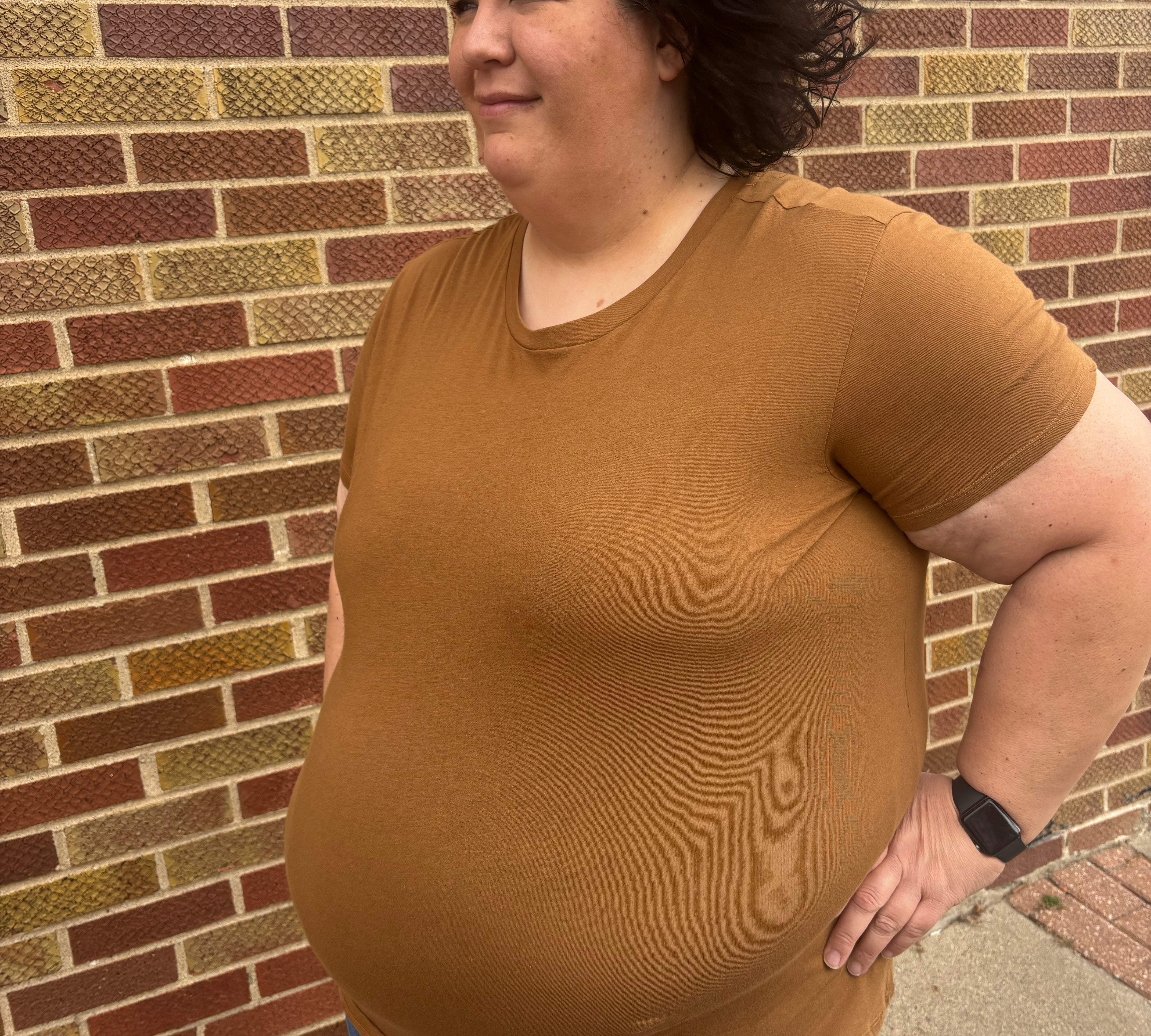 Plus Short Sleeve Round Neck Top