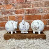 White Resin Stone Powder Farm Animal 4.5"