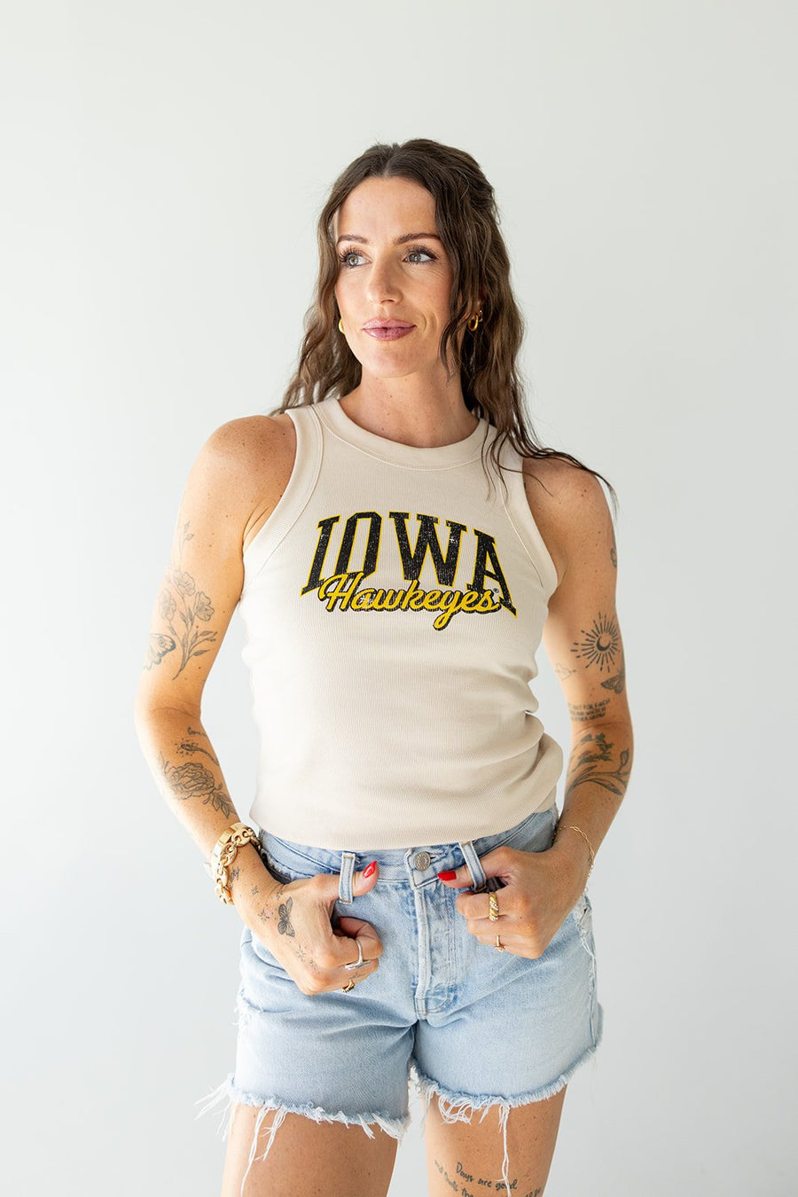 Iowa Oatmeal Ribbed Tank