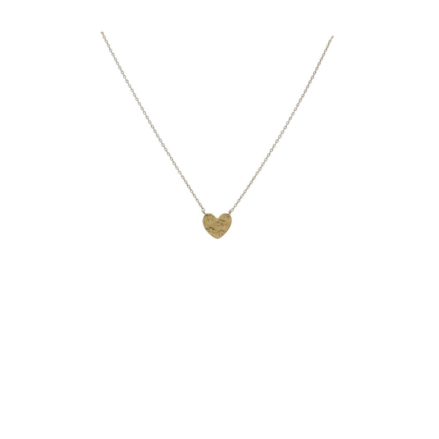 18k Gold Heart/Paw Print Necklace 17"