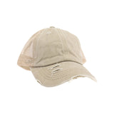 CC Washed Denim Criss Cross High Pony Hat