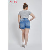 Mica Plus Super High Rise Mom Shorts with Double Cuff