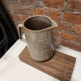 Stoneware Floral Pitcher 8.5”