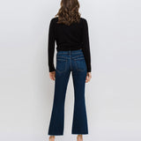 Mid Rise Raw Hem Kick Flare Vervet Jeans