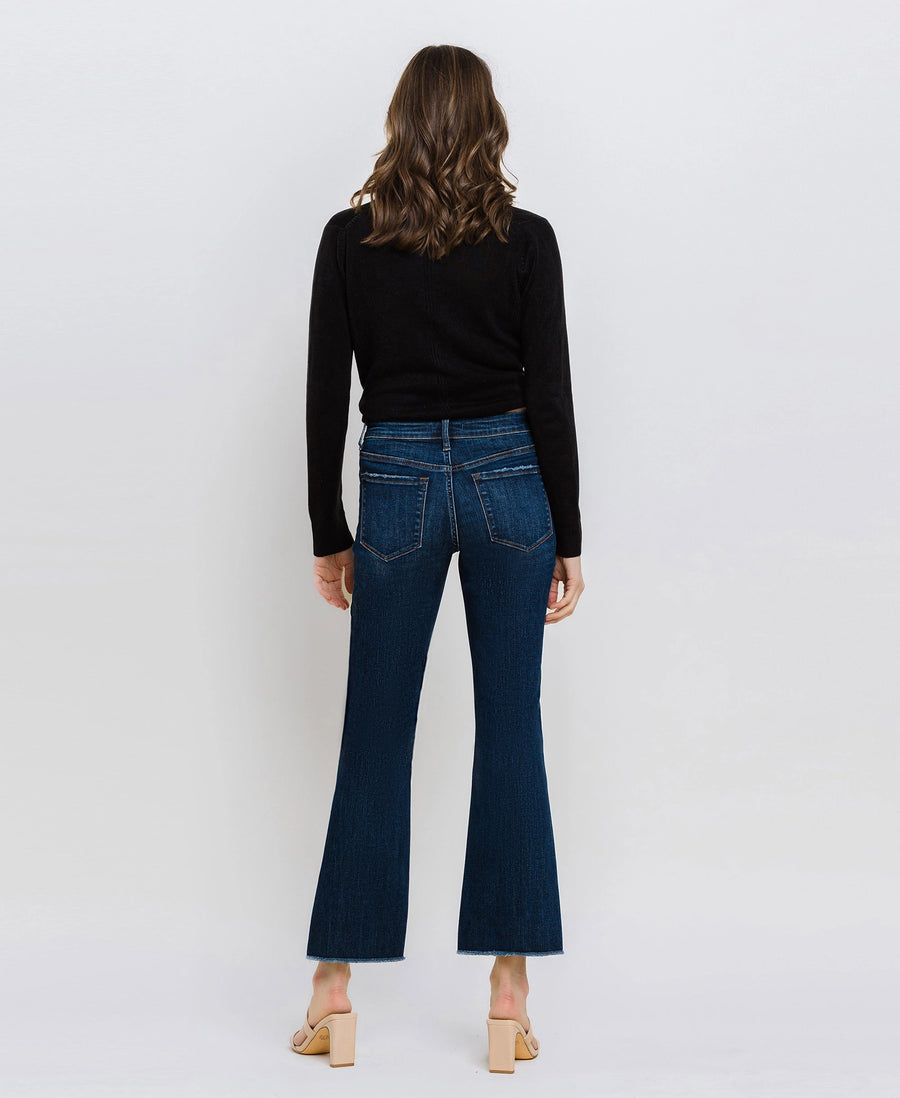 Plus Mid Rise Raw Hem Kick Flare Vervet Jeans