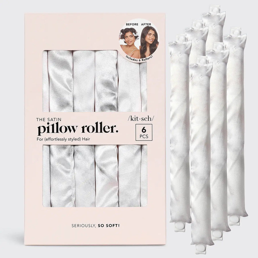 Satin Heatless Pillow Rollers 6pc