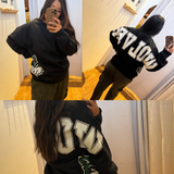 Oversized Wolves & Face Crewneck