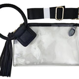 Clear Cuff Handle Clutch w/Tassel