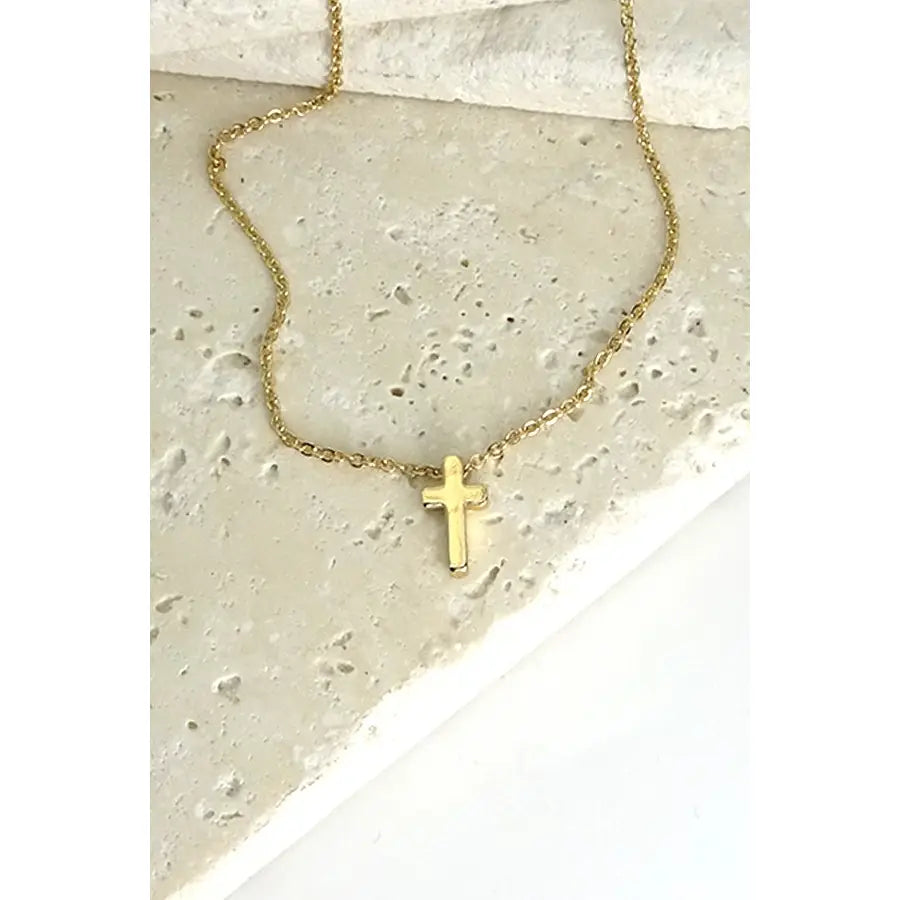 Gold Classic Mini Cross Necklace