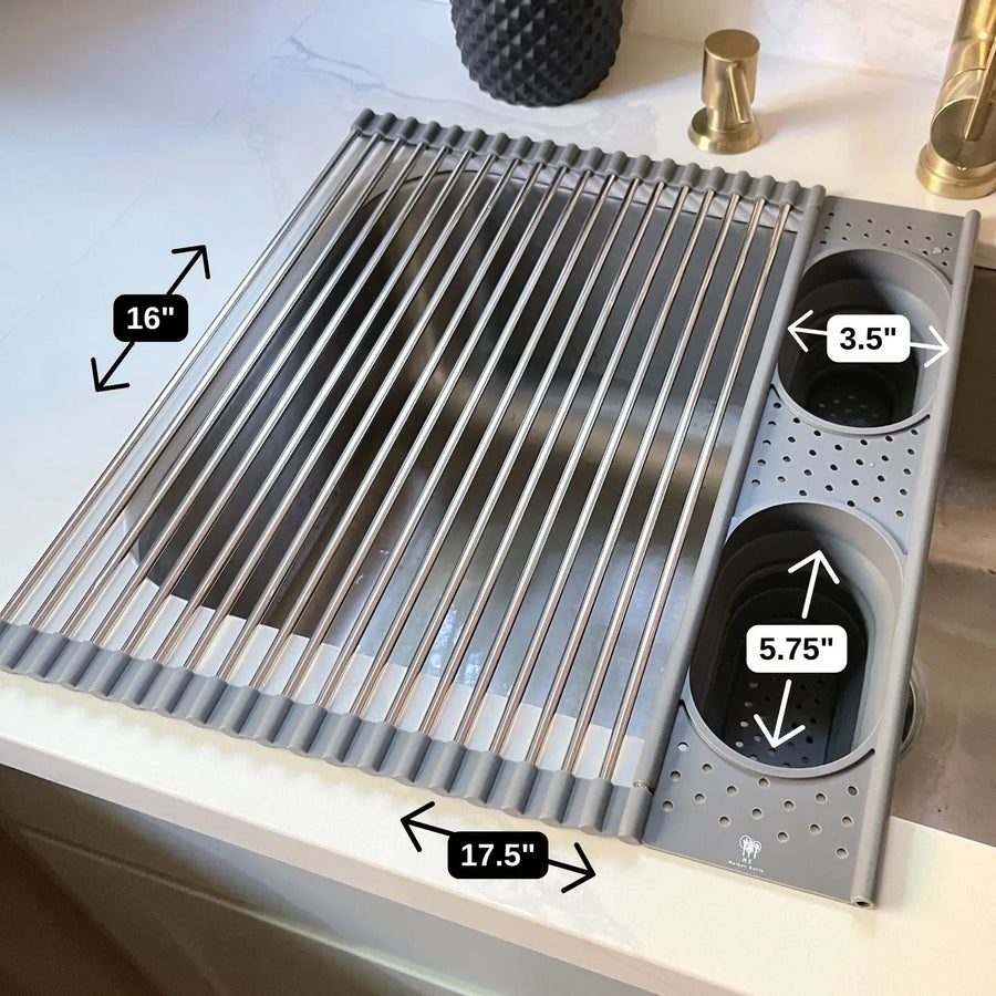 Roll Up Silicon & Steel Dish Drying Rack