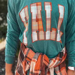 Fall Plaid Tee Long Sleeve