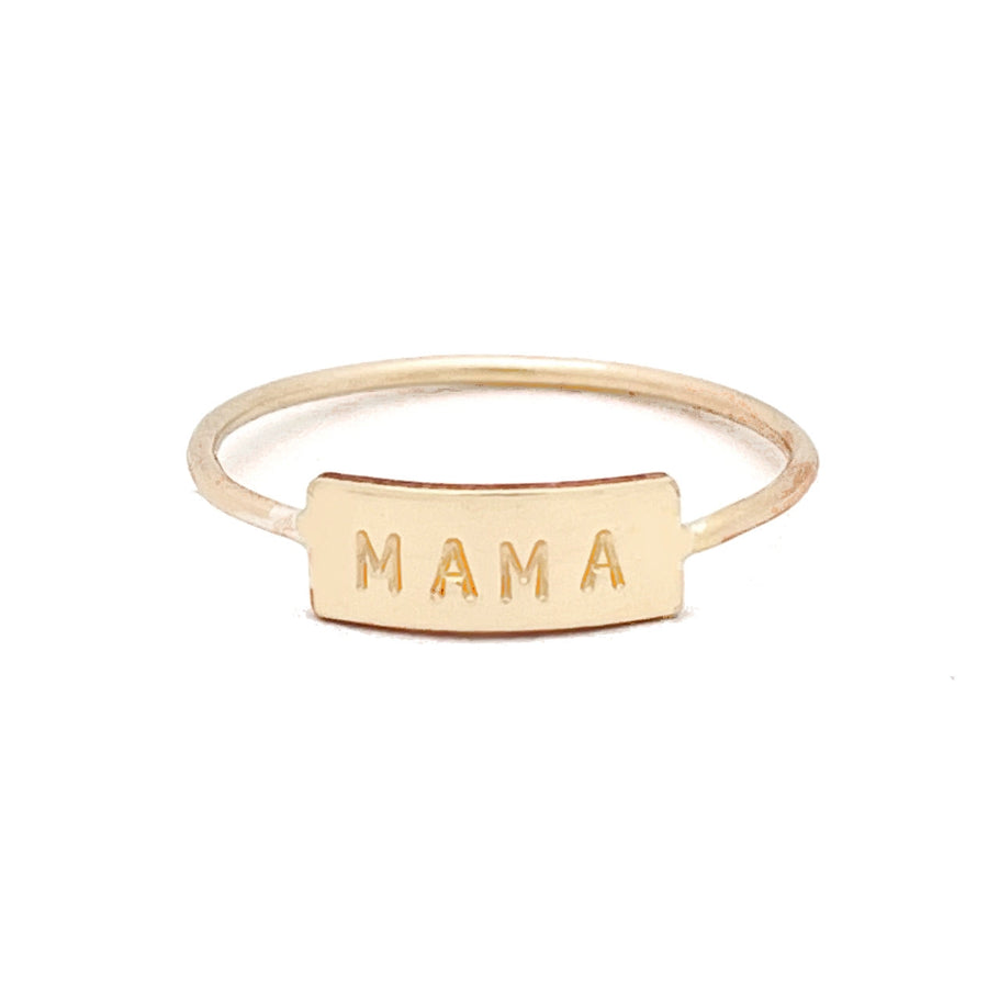 Hand Stamped Mama Bar Ring