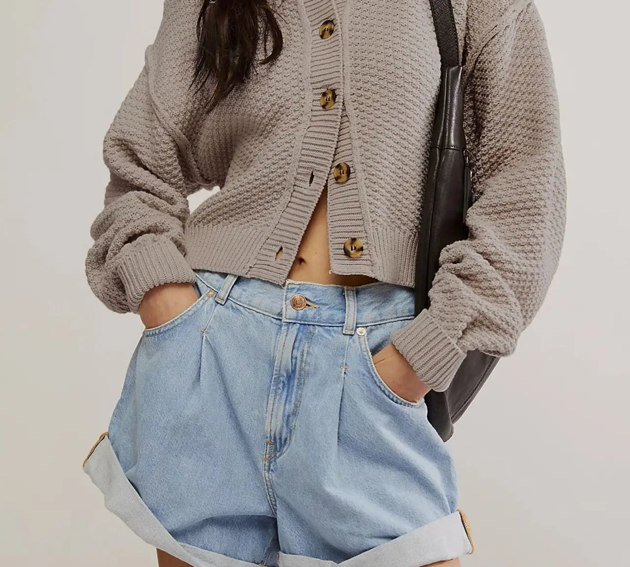 Solid Loose Fit Knit Crdigan