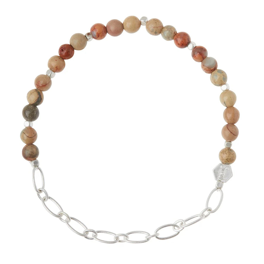 Mini Stone w/Chain Stacking Bracelet