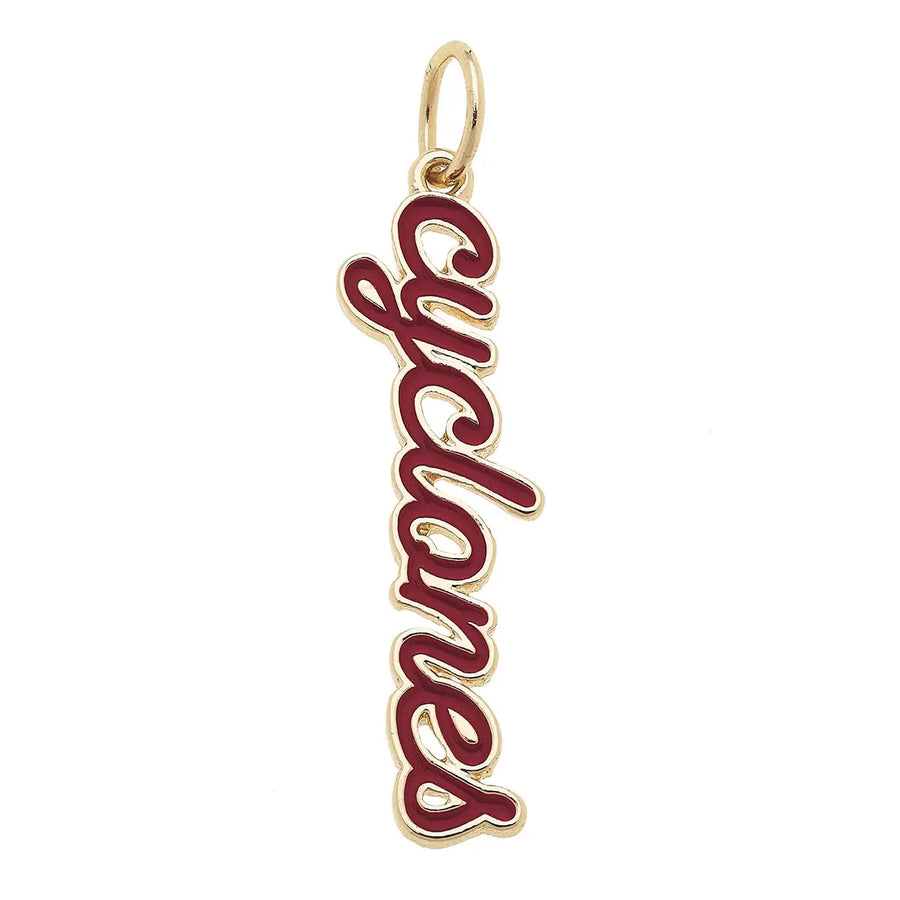 Iowa State Cyclone Enamel Script Charm