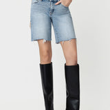Mid Rise Vervet Light Wash Distressed Jorts