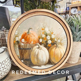 Round Pumpkin Basket Sign 8"