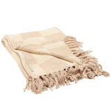 Cream Checkerboard Throw 50x60"