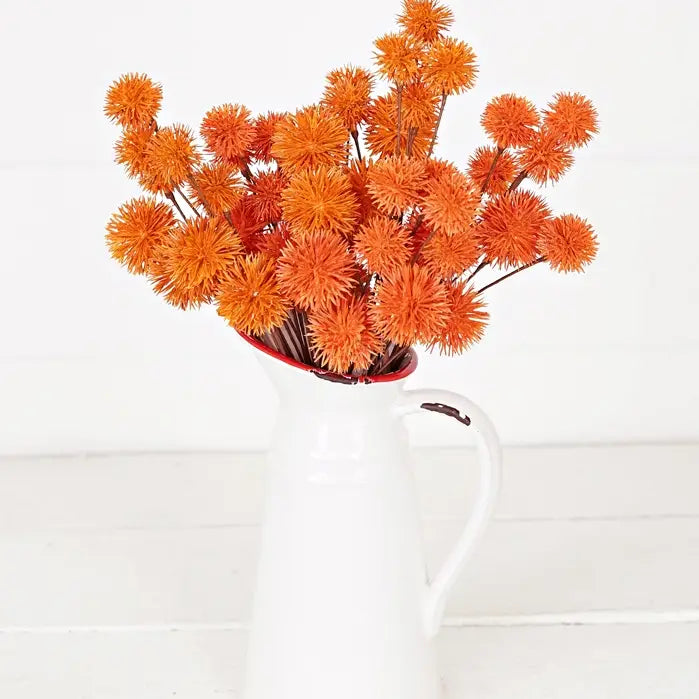 Orange Thistle Ball Bush 12"
