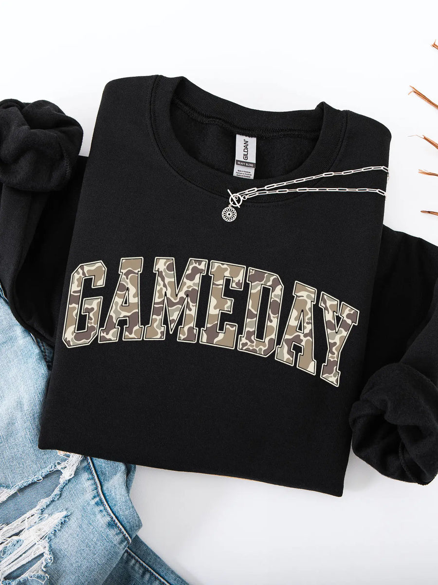 Black/Camo Gameday Crewneck