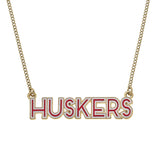 Huskers Outline Enamel Necklace