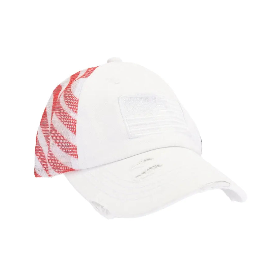 American Flag Criss Cross Pony Cap