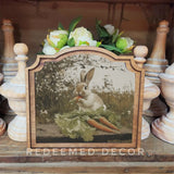 Provincial Bunny w/Carrots Sign 9x10"
