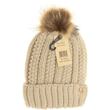 CC Kids Fuzzy Lined Fur Pom Beanie