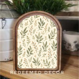 Arch Top Olive Leaf Sign 6x8"