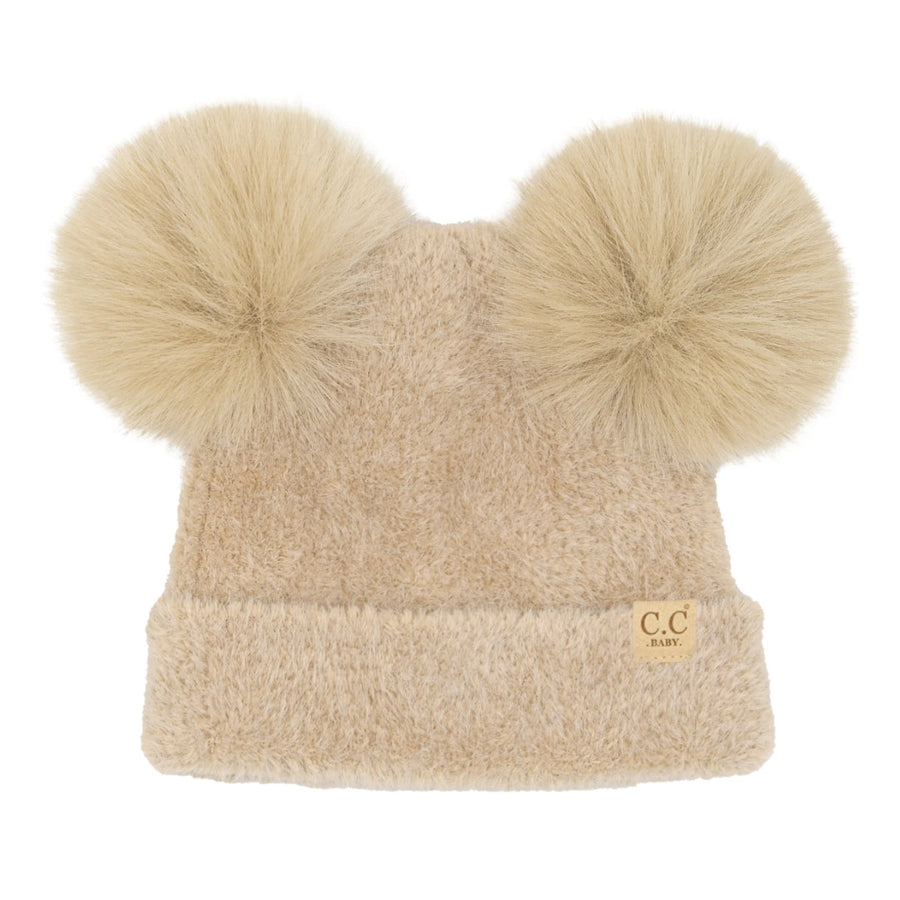 CC Baby Chenille Double Pom Beanie