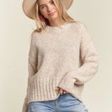Plus Two Tone Fuzzy Sweater