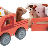 Wooden Tractor Playset 11"