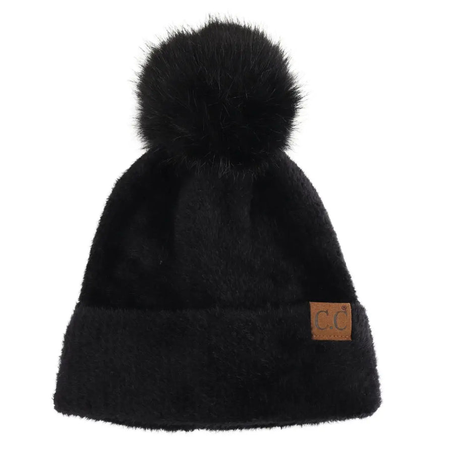 CC Plush Chenille Pom Beanie