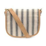 Pencil Stripe Canvas Saddle Bag