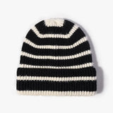 Striped Beanie Cuff Knit Hat