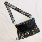 Vegan Leather Fringed Sling Bag